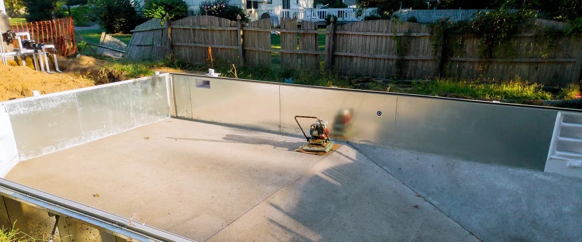 Newly construct swimming pool